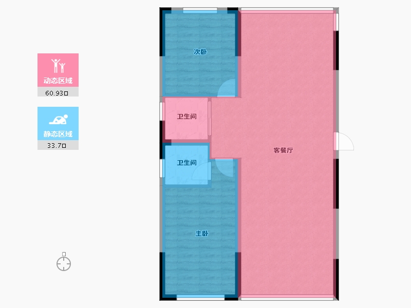 辽宁省-营口市-富甲凯旋门二期-86.59-户型库-动静分区