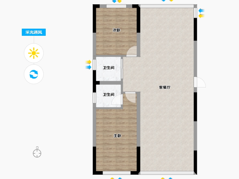 辽宁省-营口市-富甲凯旋门二期-86.59-户型库-采光通风