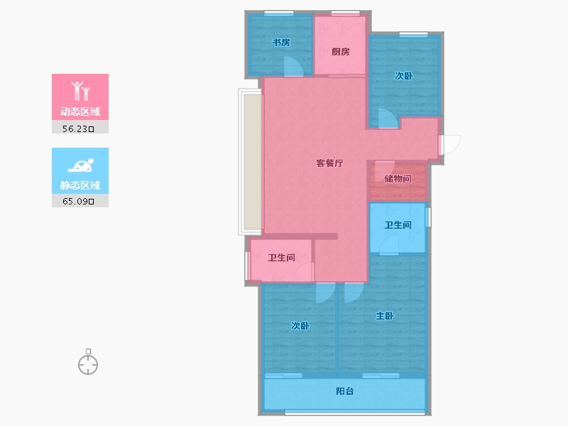 浙江省-杭州市-滨江大家招商锦翠金宸府-110.00-户型库-动静分区