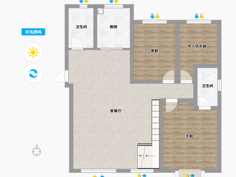 内蒙古自治区-赤峰市-航安金和学苑-93.42-户型库-采光通风