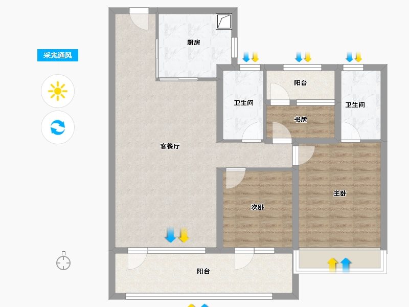 山东省-青岛市-青铁安澜地-96.02-户型库-采光通风