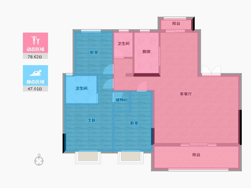 浙江省-温州市-江海云著-114.30-户型库-动静分区