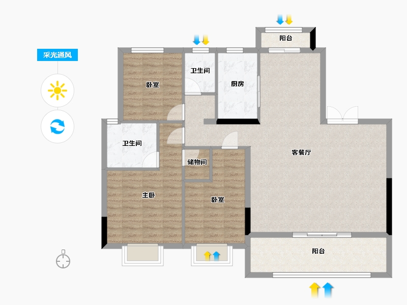 浙江省-温州市-江海云著-114.30-户型库-采光通风