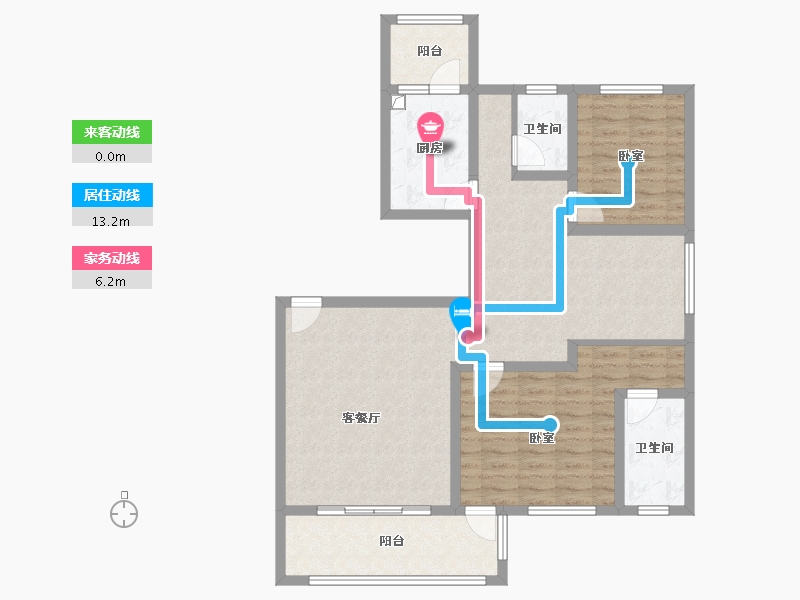 四川省-成都市-钱江凤凰城-95.67-户型库-动静线