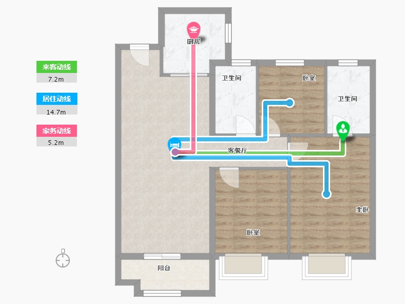 陕西省-西安市-奥园誉峯-86.39-户型库-动静线