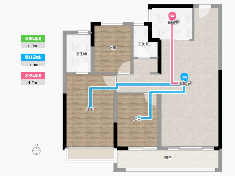 陕西省-西安市-华润置地港悦城-91.00-户型库-动静线