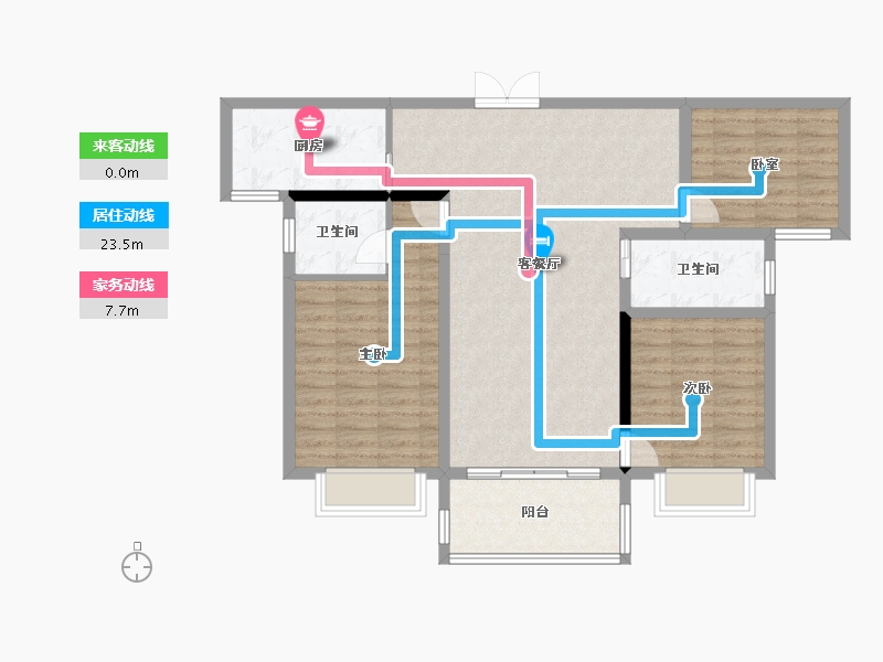 陕西省-商洛市-柳林春晓-96.80-户型库-动静线