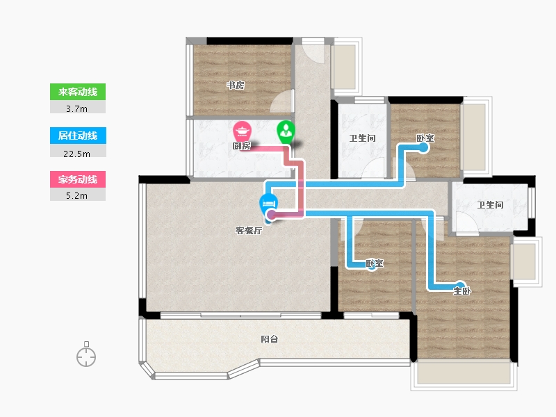 广东省-东莞市-滨海润府-105.21-户型库-动静线