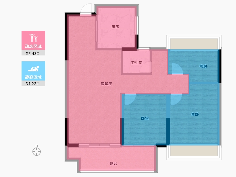 江苏省-淮安市-清河印-80.00-户型库-动静分区