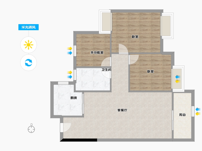 广东省-惠州市-方直星图-83.58-户型库-采光通风