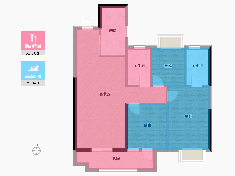 湖北省-武汉市-景瑞未来悦-79.40-户型库-动静分区