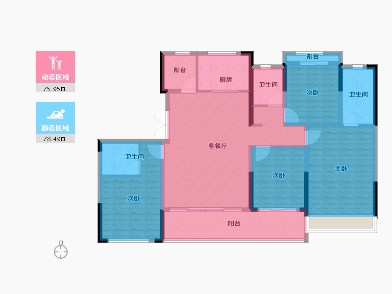 浙江省-台州市-裕景壹号公馆-140.00-户型库-动静分区