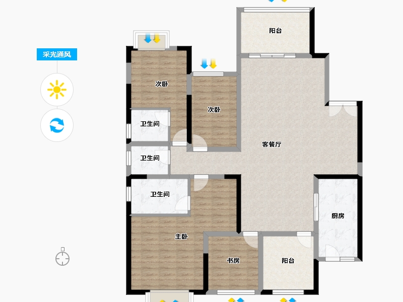 贵州省-遵义市-城投葡萄井壹號-145.88-户型库-采光通风