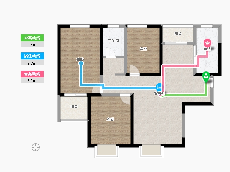 陕西省-西安市-星雨华府-94.87-户型库-动静线