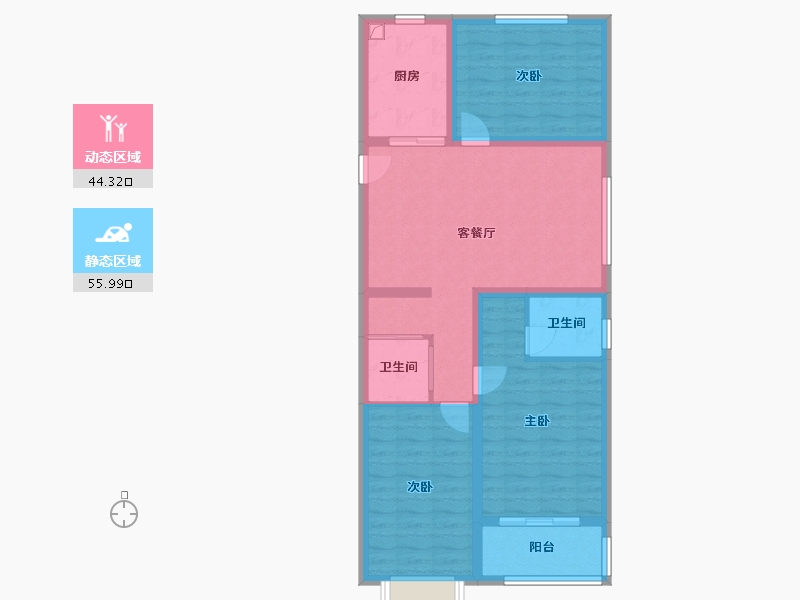 山东省-聊城市-冯营新村-102.40-户型库-动静分区