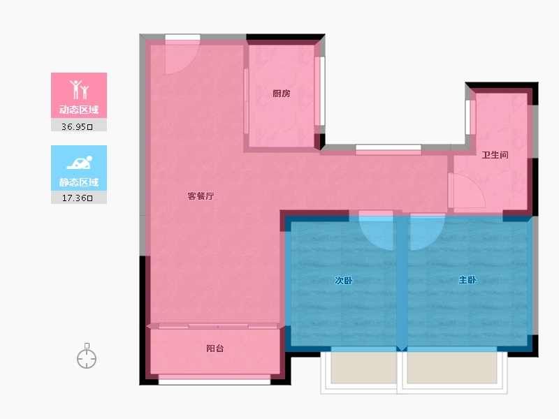 山东省-德州市-牡丹华宅-60.00-户型库-动静分区