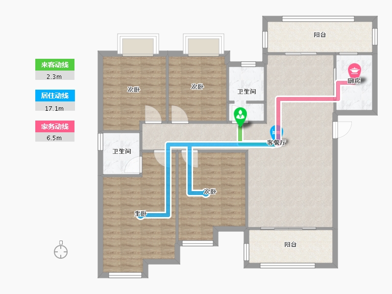 湖南省-长沙市-建发 中央公园-113.24-户型库-动静线