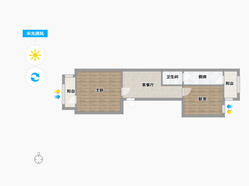 北京-北京市-安宁里小区-52.00-户型库-采光通风