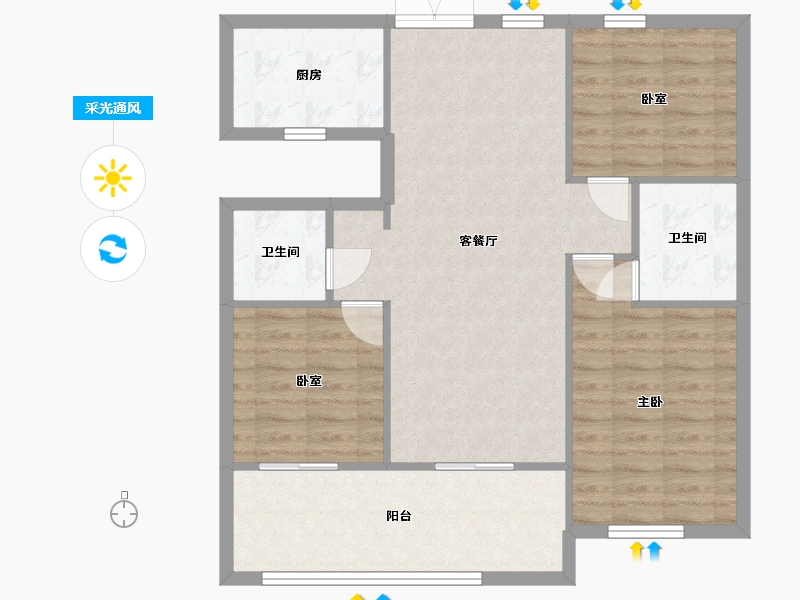 河南省-郑州市-万林府-90.00-户型库-采光通风