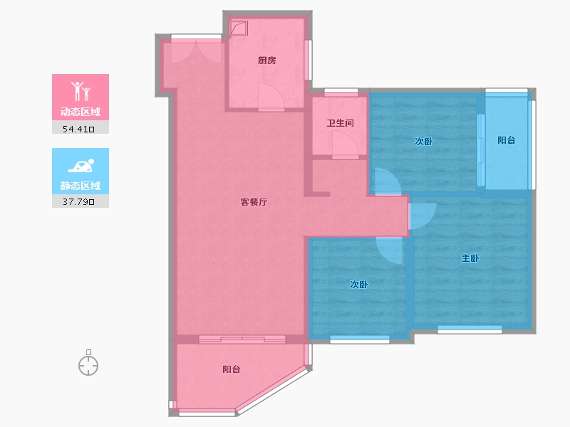 广西壮族自治区-南宁市-地矿大院-83.20-户型库-动静分区