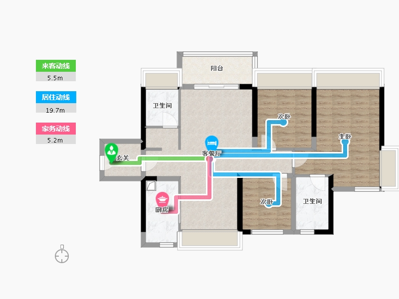 广东省-佛山市-卓越蔚蓝星宸-90.00-户型库-动静线