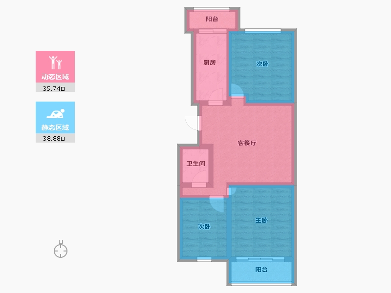 河北省-石家庄市-石家庄铁路三十四宿舍-65.00-户型库-动静分区