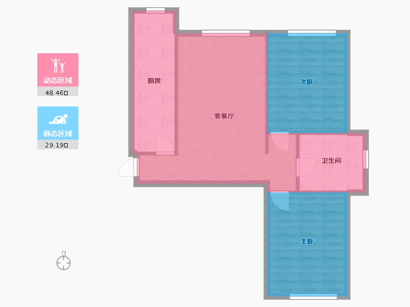 海南省-海口市-滨海新村-73.60-户型库-动静分区