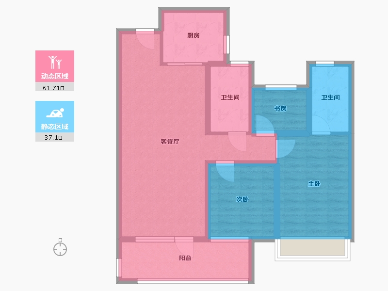 山东省-济宁市-保利城-87.58-户型库-动静分区