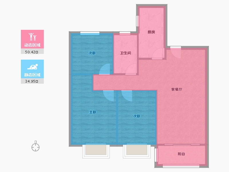 江苏省-南京市-润泰花园2期-77.50-户型库-动静分区