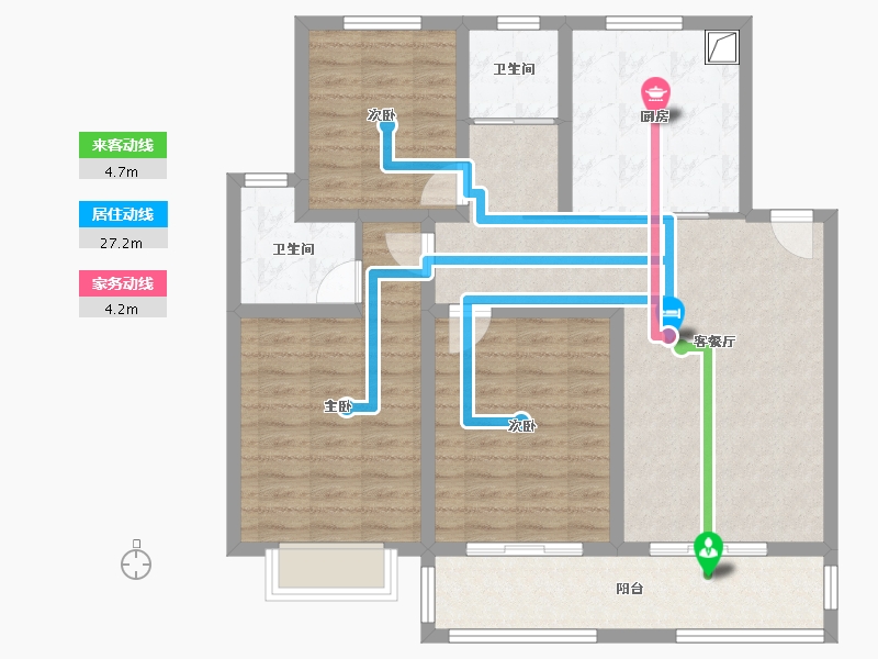 江苏省-南通市-东方花园-110.18-户型库-动静线