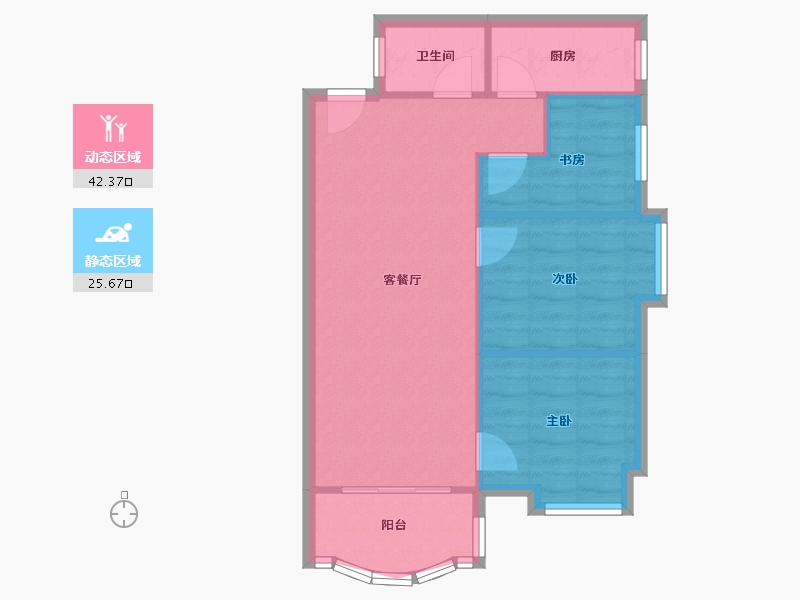 北京-北京市-慧龙居-53.60-户型库-动静分区