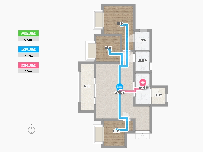 重庆-重庆市-海成御景上院-73.82-户型库-动静线