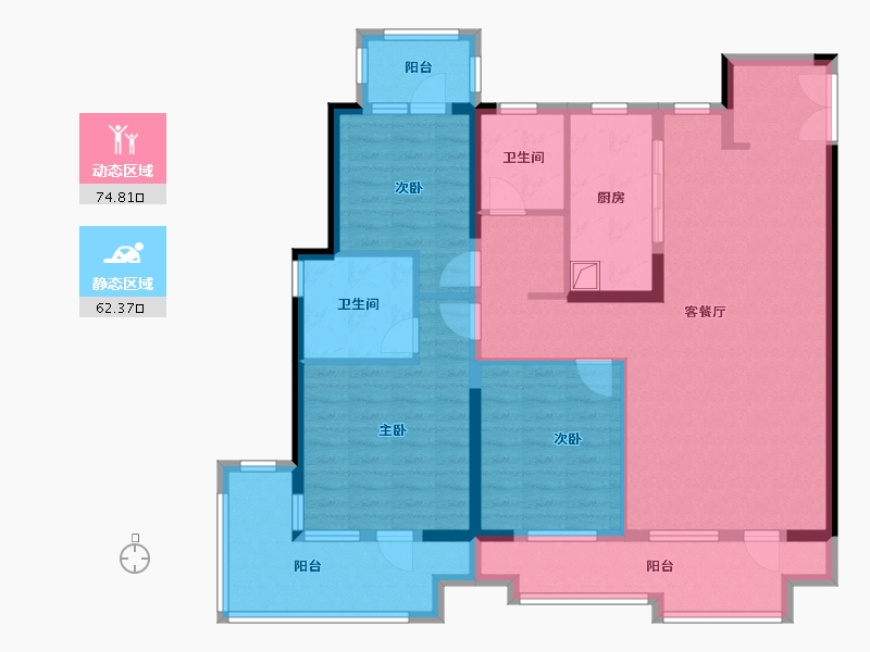 山东省-烟台市-招商马尔贝拉-三期-122.00-户型库-动静分区