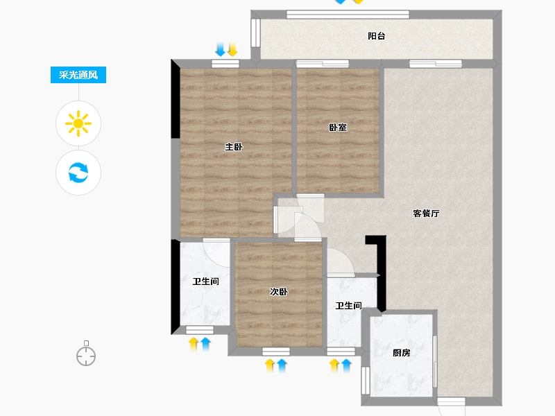 福建省-福州市-融信海纳新潮-84.00-户型库-采光通风