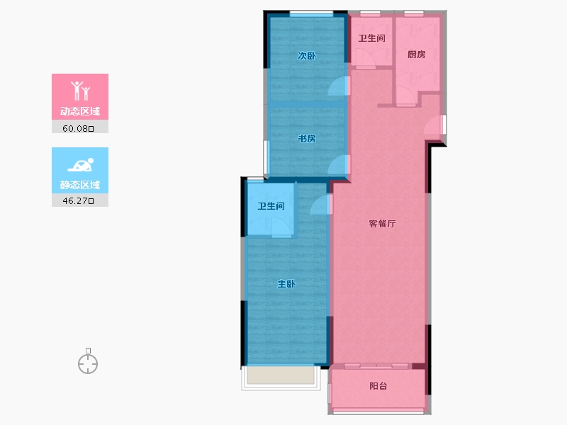 河南省-开封市-郑开橄榄城五期B区-103.46-户型库-动静分区