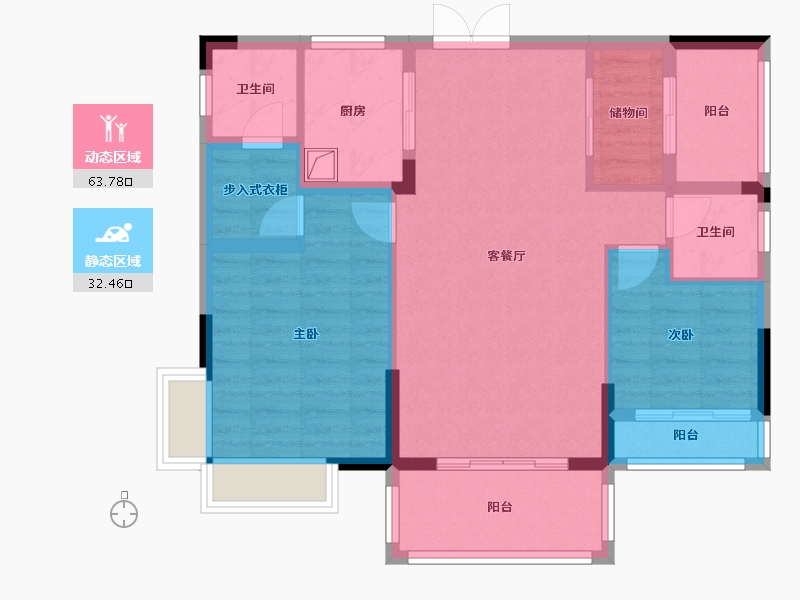 湖南省-永州市-中央一品-100.00-户型库-动静分区