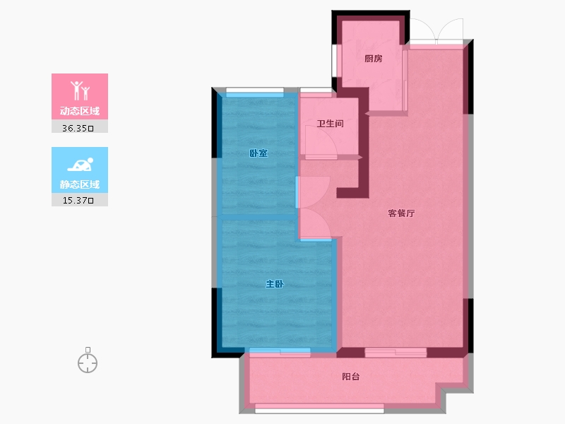 河南省-信阳市-东方今典东方府-45.60-户型库-动静分区