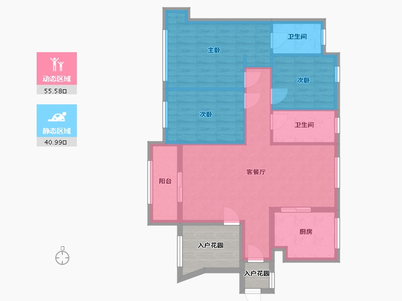 广东省-佛山市-颐安天璟名庭-95.93-户型库-动静分区