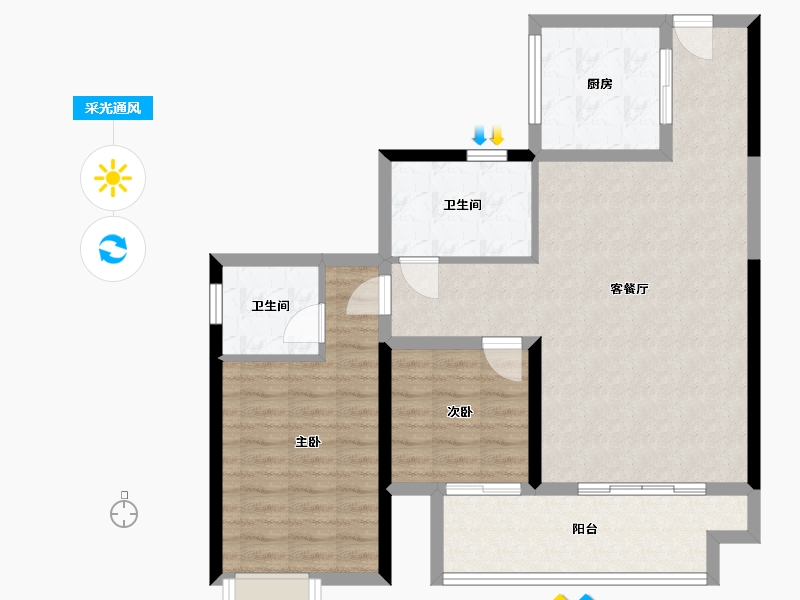 甘肃省-陇南市-翡翠城-100.80-户型库-采光通风