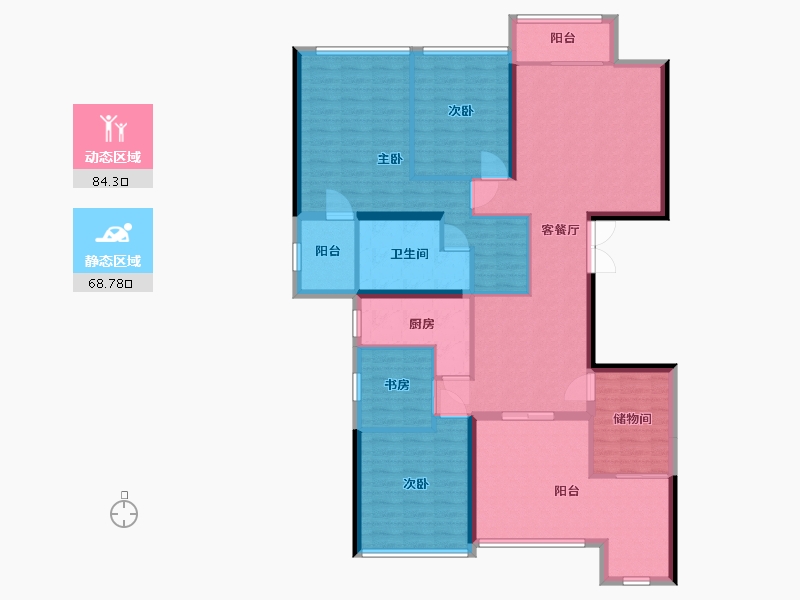 广东省-广州市-珠江颐德公馆-138.40-户型库-动静分区