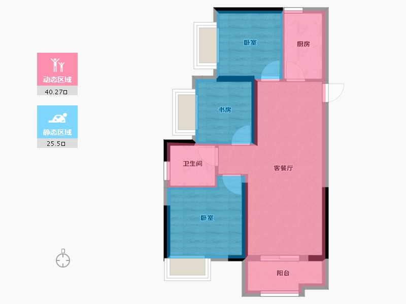 河北省-沧州市-保利拉菲公馆-58.31-户型库-动静分区