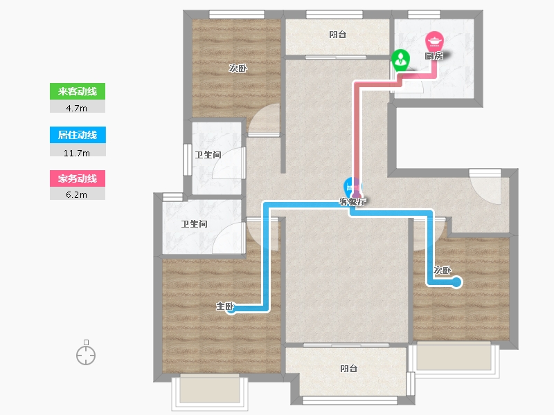 浙江省-宁波市-一品滨江湾-84.57-户型库-动静线