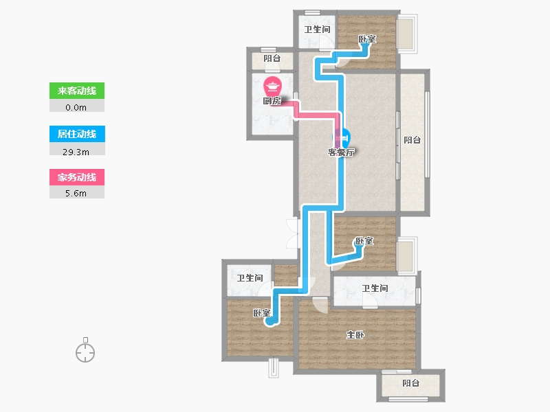 四川省-成都市-金沙城云津观棠-132.80-户型库-动静线