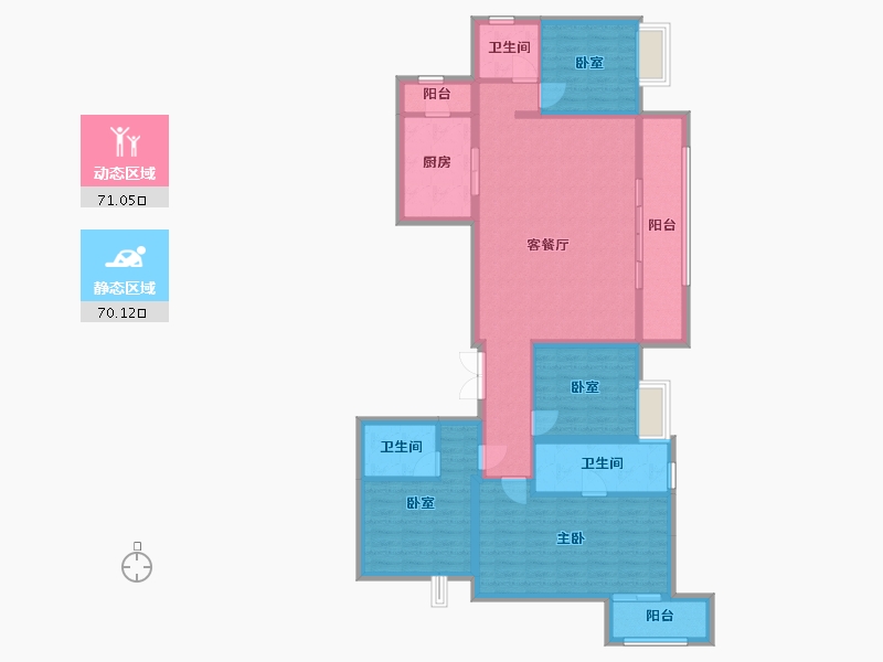 四川省-成都市-金沙城云津观棠-132.80-户型库-动静分区