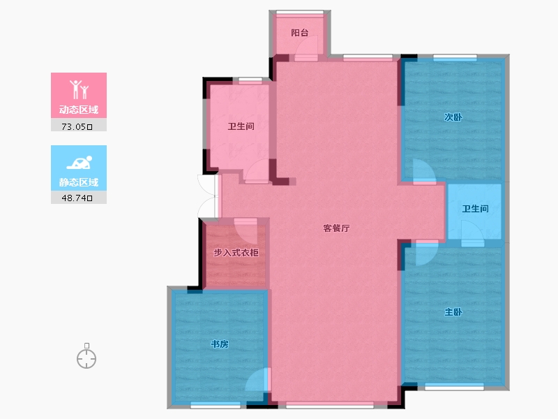 内蒙古自治区-呼伦贝尔市-水岸壹号-113.60-户型库-动静分区