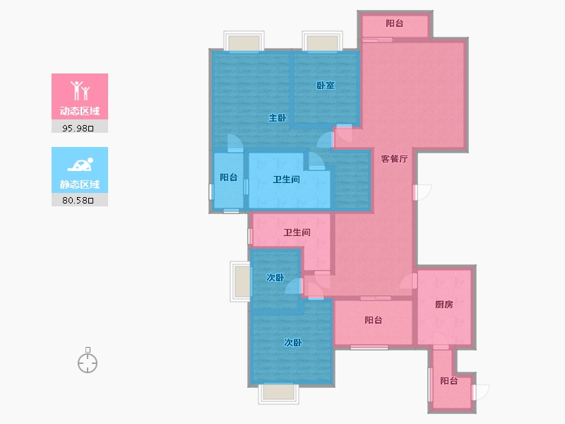 广东省-广州市-珠江颐德公馆-138.40-户型库-动静分区