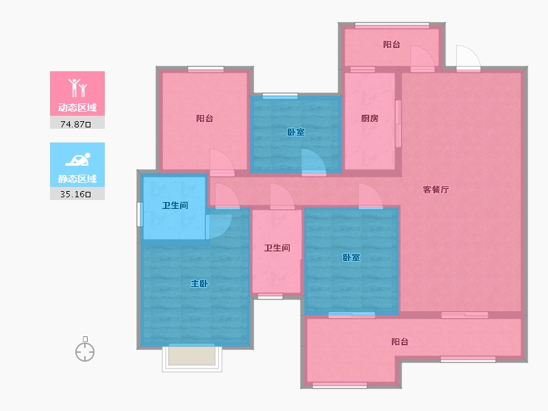 湖南省-永州市-壹方中心-116.00-户型库-动静分区