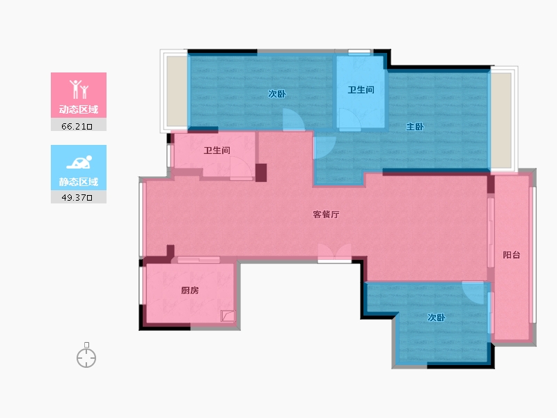 浙江省-台州市-绿城宁江明月-122.00-户型库-动静分区