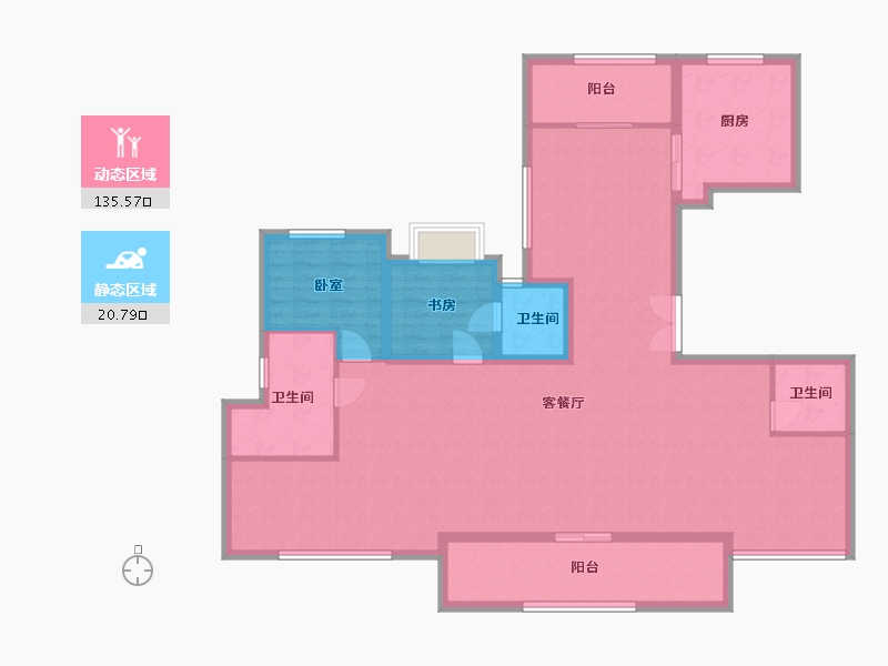 重庆-重庆市-长江序-142.14-户型库-动静分区