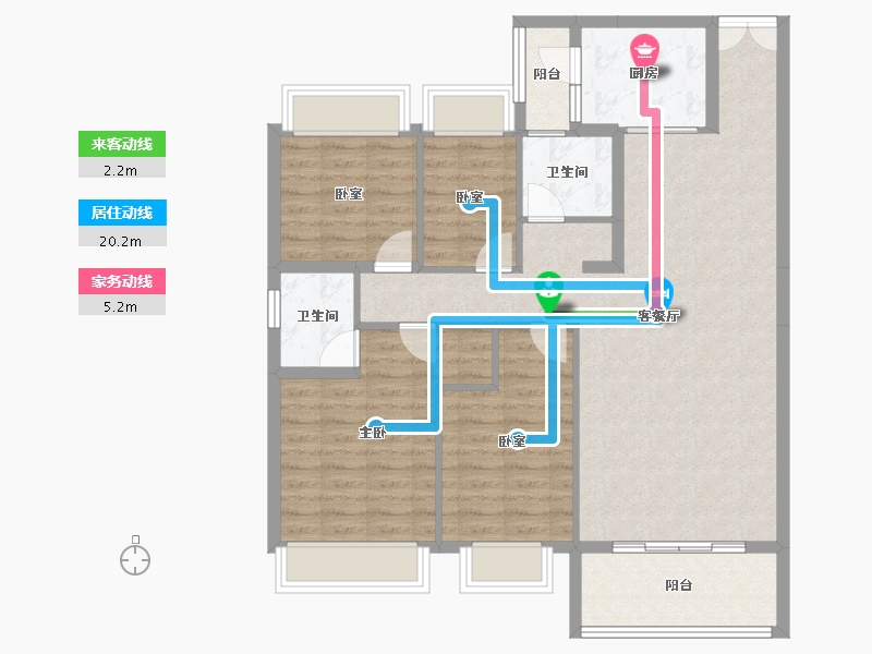 广东省-清远市-碧桂园云璟-105.00-户型库-动静线